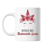 Mug Appelez moi Mademoiselle Licorne - Planetee