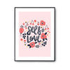Affiche Amour Self Love fleurs rose - Planetee