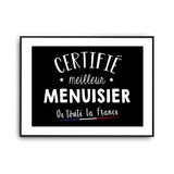 Affiche Menuisier social Homme Meilleur de France Métier - Planetee