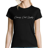 T-shirt Femme Noir - Crazy Cat Lady - Planetee