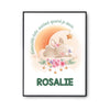 Affiche Rosalie Adorable bébé quand je dors Lapin - Planetee