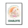 Affiche Charlotte Adorable bébé quand je dors Lapin - Planetee