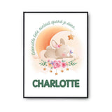 Affiche Charlotte Adorable bébé quand je dors Lapin - Planetee