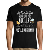 T-shirt Homme Abeilles | Je travaille dur - Planetee