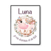 Affiche Luna Amour et Biberon de Lait Vache - Planetee