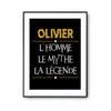 Affiche Olivier prénom mythe légende Jaune - Planetee