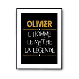 Affiche Olivier prénom mythe légende Jaune - Planetee