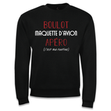 Sweat Maquette d'Avion C'est ma Routine - Planetee