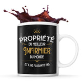 Mug noir Propriété du Meilleur Infirmier - Planetee