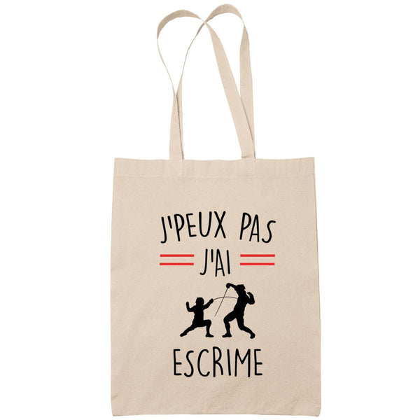 Sac Tote Bag J'peux pas Escrime beige - Planetee