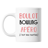 Mug Bowling C'est ma Routine Blanc - Planetee