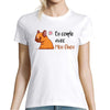 T-shirt Femme En couple avec mon chien coeur - Planetee