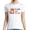 T-shirt Femme En couple avec mon chien fleur - Planetee
