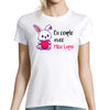 T-shirt Femme En couple avec mon lapin - Planetee