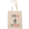 Sac Tote Bag J'peux pas Chômage beige - Planetee