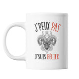 Mug Signe bélier j'peux pas Blanc - Planetee