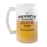 Chope de Bière Propriété de la Meilleure Sportive - Planetee