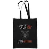 Sac Tote Bag Signe Capricorne Je peux pas Noir - Planetee