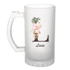 Chope de bière Livia Lettre Fleur - Planetee