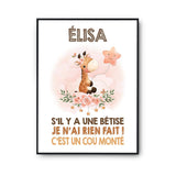 Affiche Élisa Cou Monté Girafe - Planetee