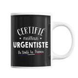 Mug Homme Urgentiste Meilleur de France | Tasse Noire métier - Planetee