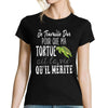 T-shirt Femme Tortue | Je travaille dur - Planetee