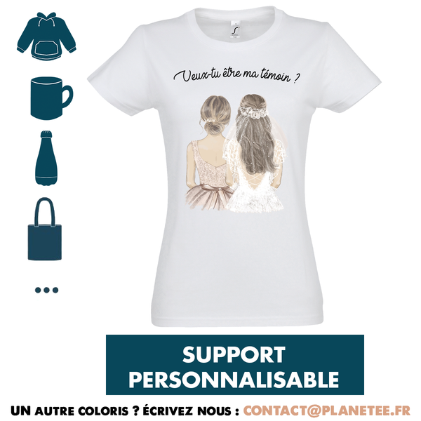 Cadeau Veux-tu être mon témoin ? Mariée blonde EVJF Personnalisable - Planetee