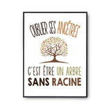 Affiche Généalogie j'peux pas Blanc Premium - Planetee