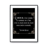 Affiche Amour citation Victor Hugo - Planetee