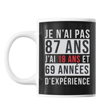 Mug 87 Ans Expérience Noir - Planetee