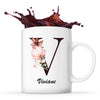 Mug Blanc Virginie Lettre Fleur - Planetee