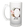 Chope de bière Coralie Lettre Fleur - Planetee