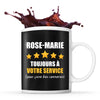 Mug Roseline à votre service pour des conneries - Planetee