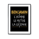 Affiche Benjamin prénom mythe légende Jaune - Planetee