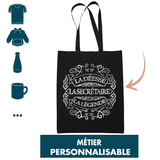 Tote Bag Femme Déesse Légende Métier Personnalisable Noir - Planetee