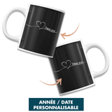 Mug Couples En couple depuis XX | Année Personnalisable - Planetee