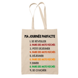 Tote Bag Mots Fléchés Journée Parfaite - Planetee