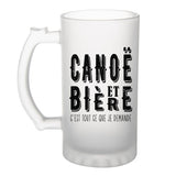 Chope de bière Canoë et bière - Planetee