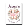 Affiche Jasmine Amour et Biberon de Lait Vache - Planetee