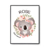 Affiche Rose Bébé d'amour Koala - Planetee