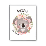 Affiche Rose Bébé d'amour Koala - Planetee