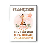 Affiche Françoise Cou Monté Girafe - Planetee