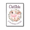 Affiche Clotilde Amour et Biberon de Lait Vache - Planetee