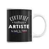Mug Femme Artiste Peintre Meilleure de France | Tasse Noire métier - Planetee