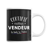 Mug Homme Vendeur Meilleur de France | Tasse Noire métier - Planetee