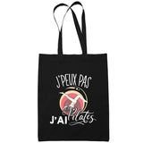 Sac Tote Bag Pilates Je peux pas Noir - Planetee