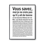 Affiche femme Hôtesse de l'air Bonne ou mauvaise - Planetee