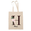 Tote Bag beige Hana Lettre Fleur - Planetee
