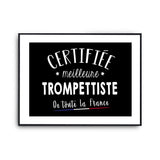 Affiche Trompettiste Femme Métier Meilleure de France - Planetee