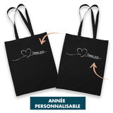 Sac Tote Bag Couple Depuis XXXX | Date/Année personnalisable - Planetee